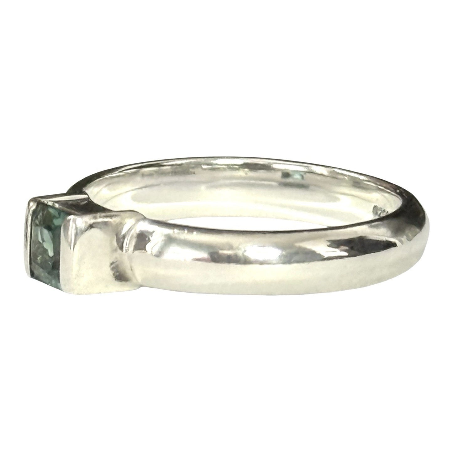 Rare Aquamarine Solitaire Authentic Tiffany & Co 925 Ring