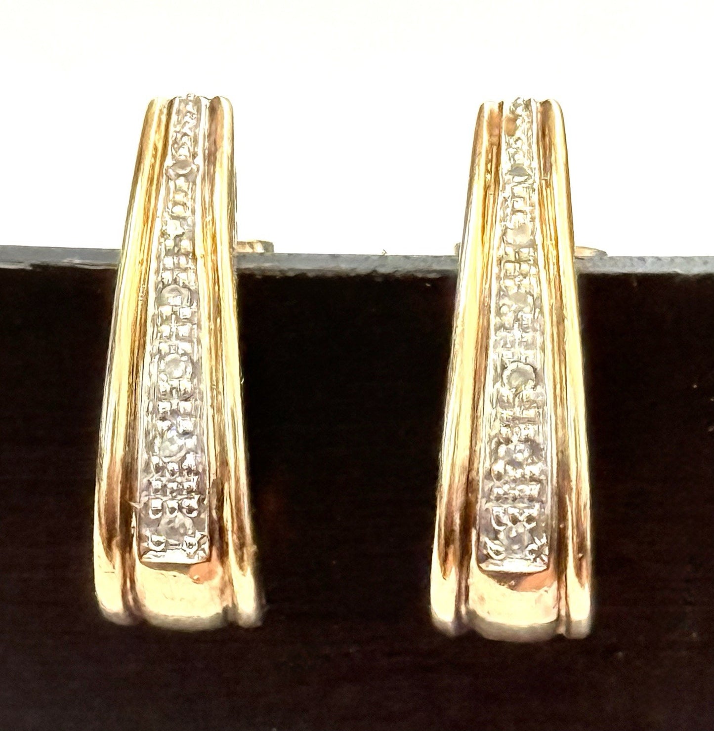 Luscious Half Hoop Diamond Gold Earrings