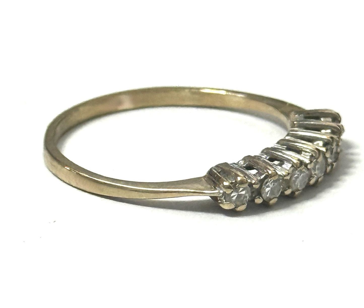 Seven Diamond Gold Stacking Ring