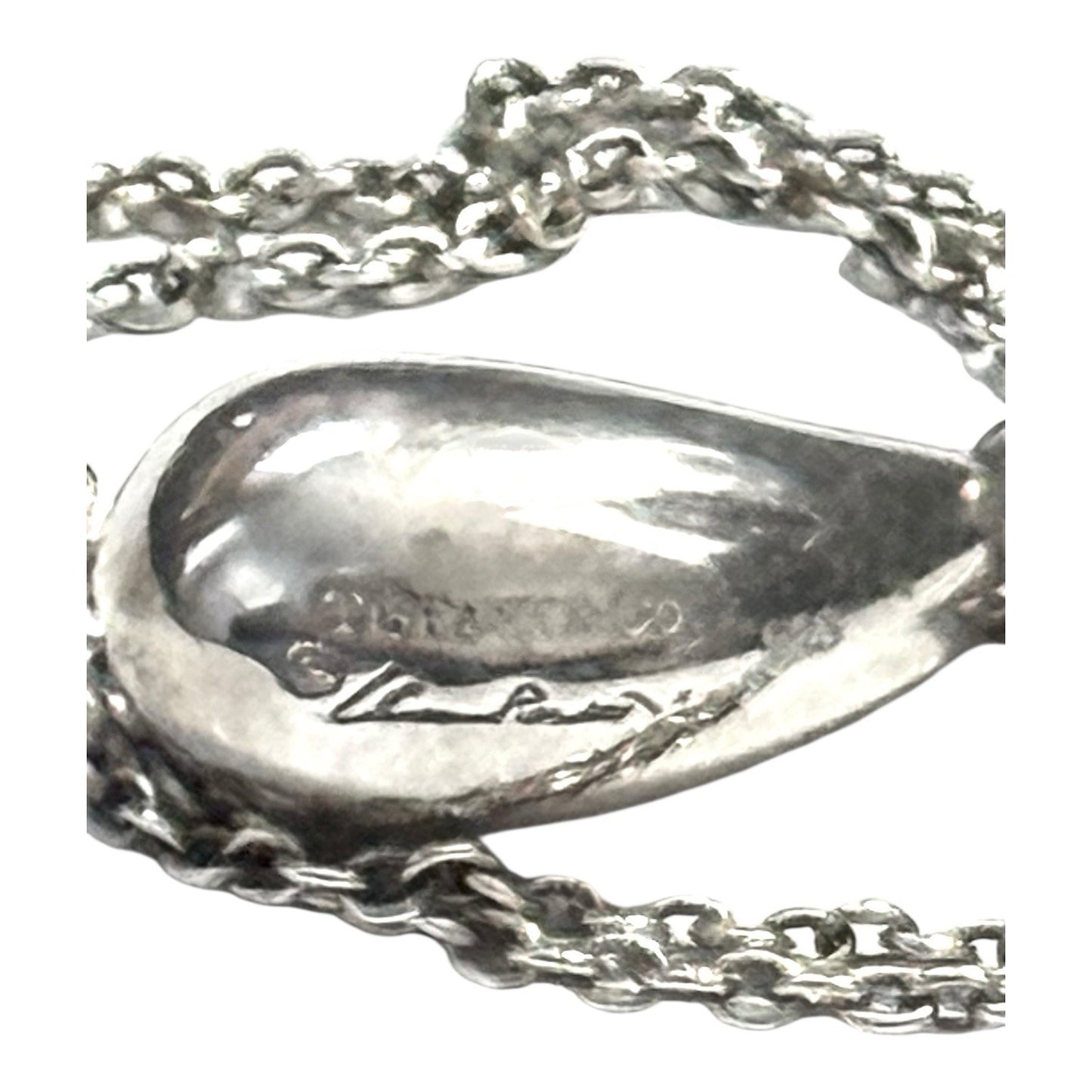 Tiffany & Co. Elsa Peretti Sterling Silver Tear Drop Pendant Necklace