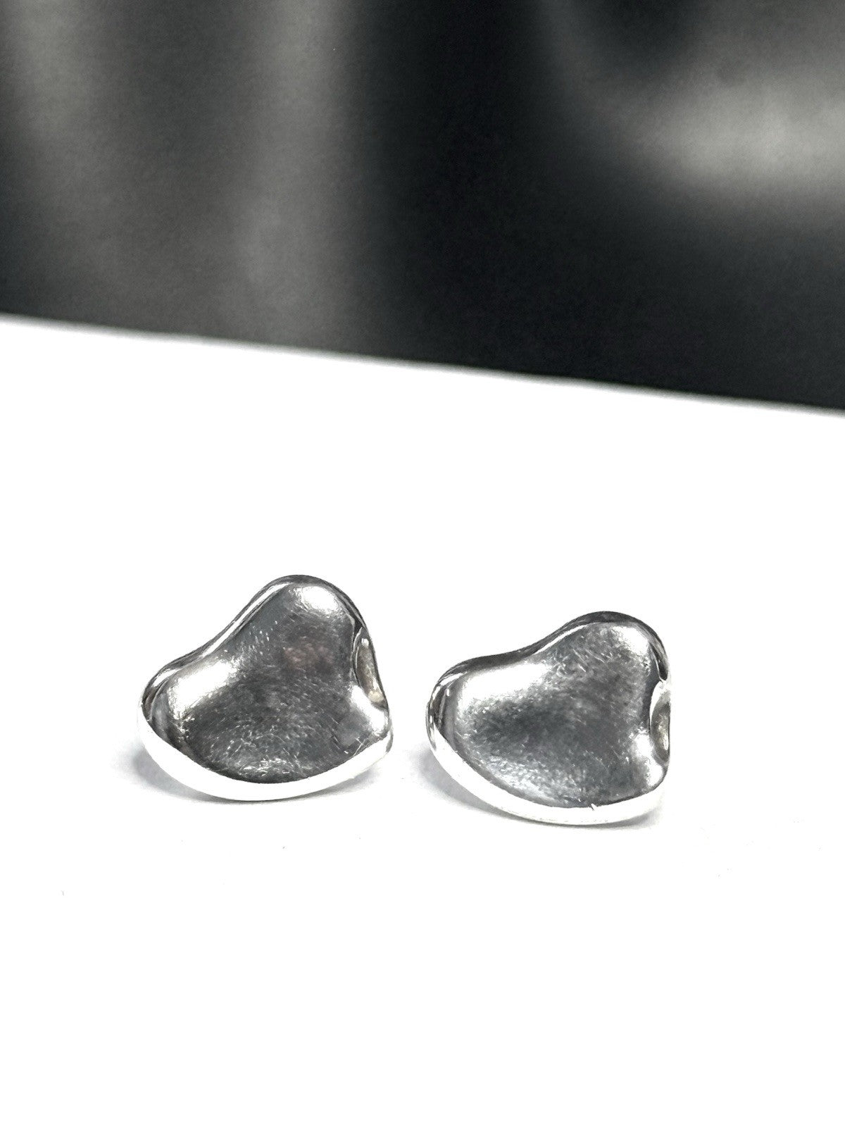 Tiffany & Co Elsa Peretti Full Heart Silver Earrings