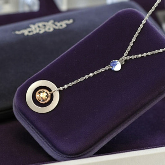 Sterling Silver Lariat Style Drop Pendant Necklace