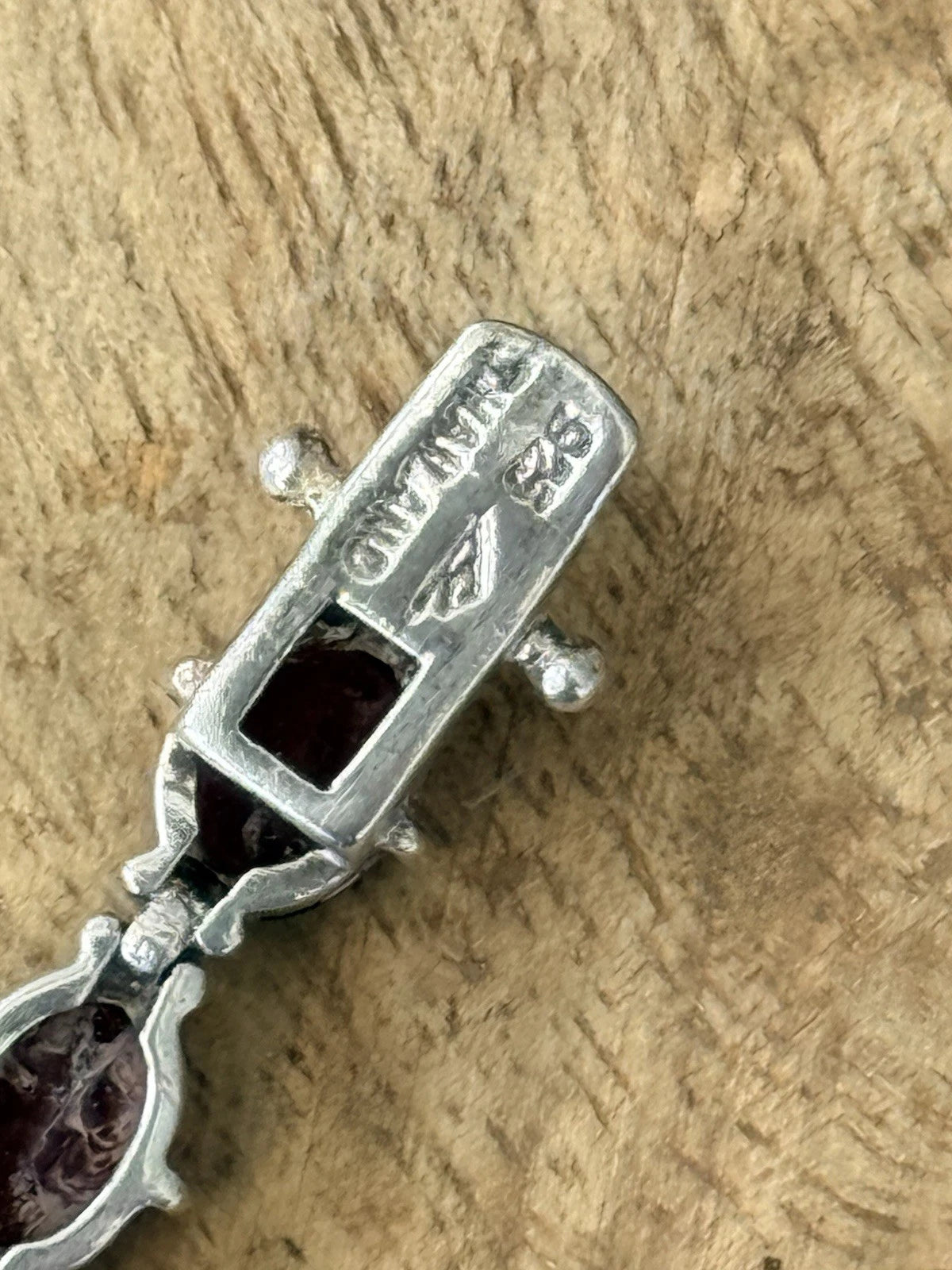 Stunning 925 Silver 13ct Garnet Bracelet Size 7"