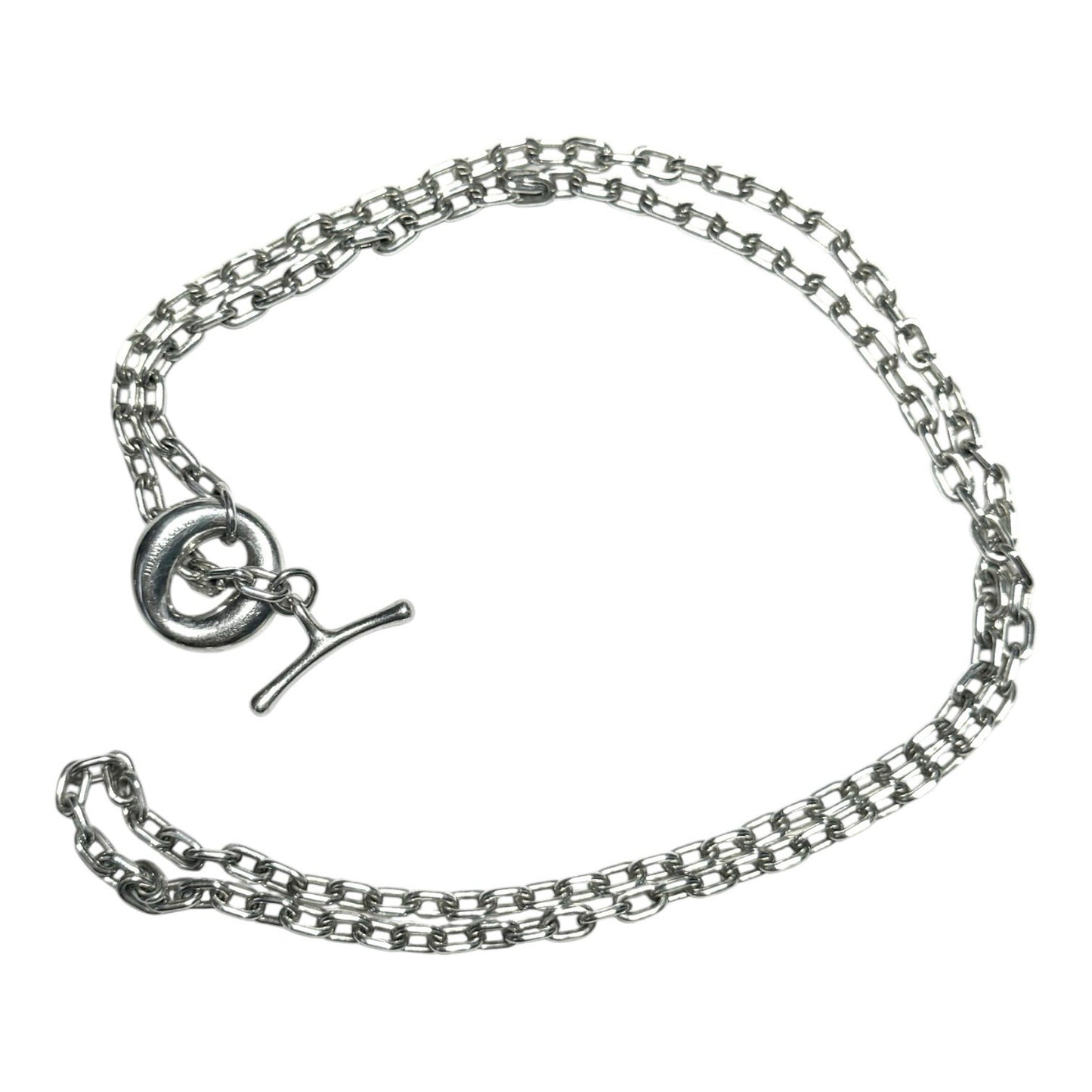 Ultra Rare Tiffany & Co Elsa Peretti Sevillana Toggle Silver 925 Necklace