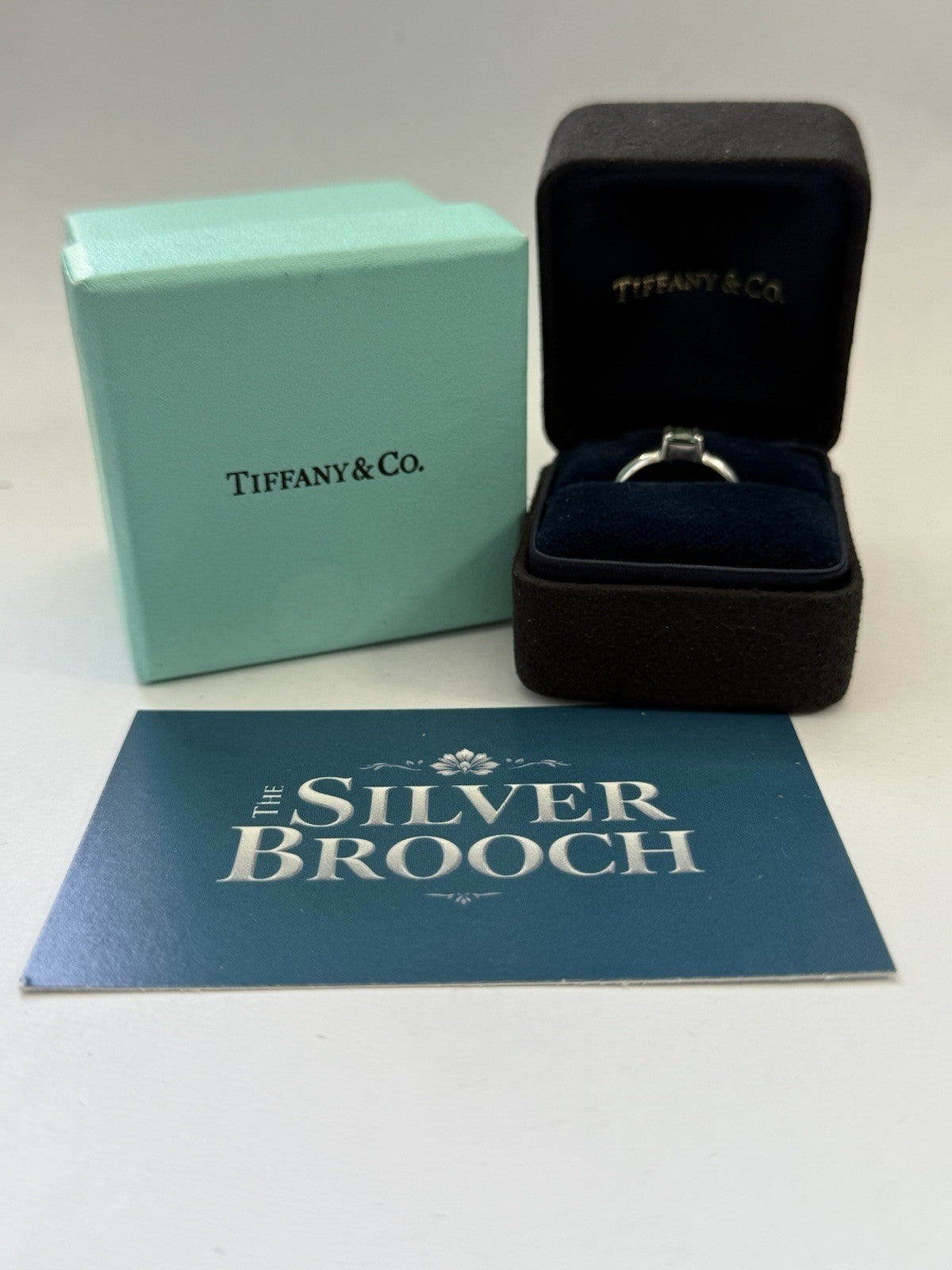 Rare Aquamarine Solitaire Authentic Tiffany & Co 925 Ring