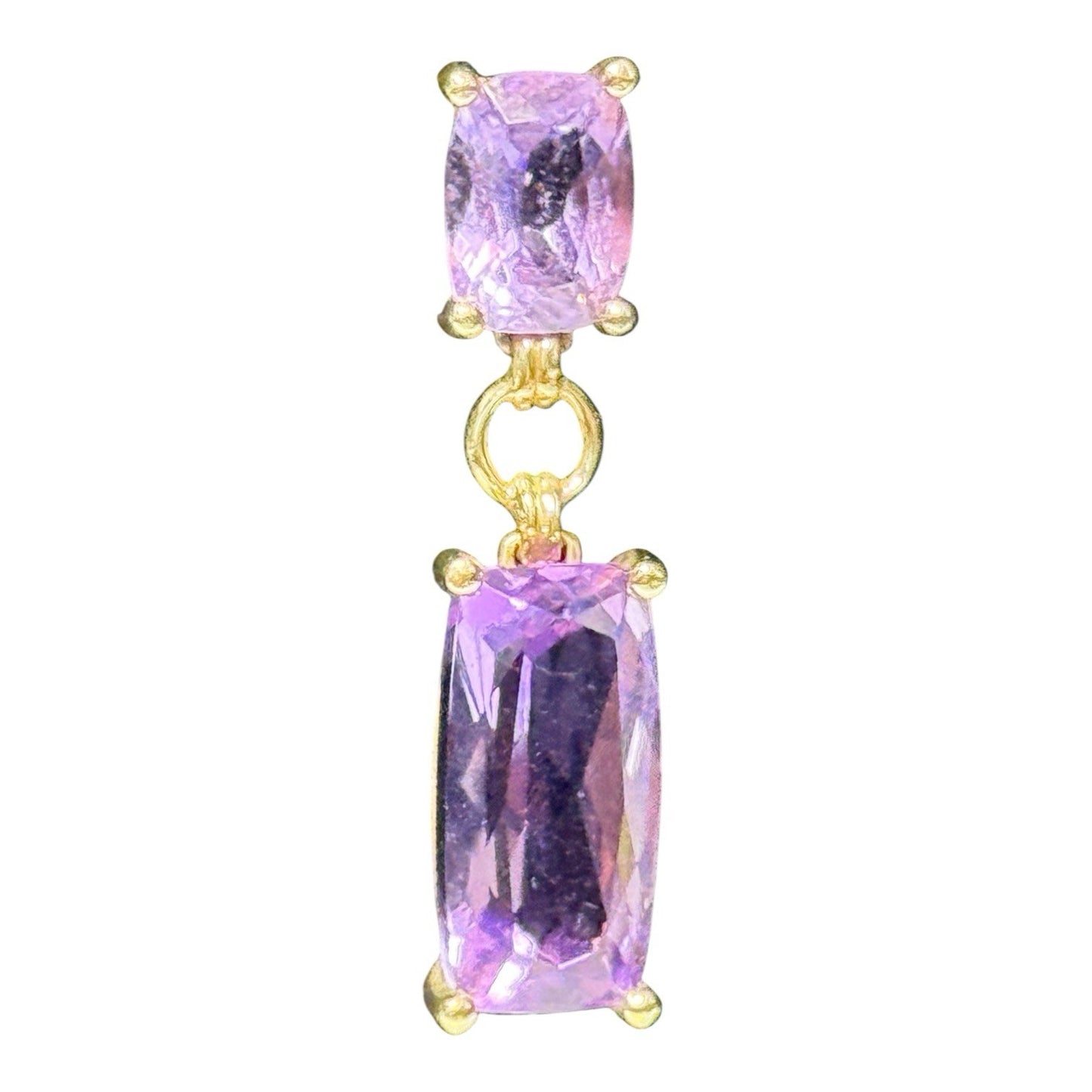 Beautiful Amethyst Articulated Gold Drop Earrings