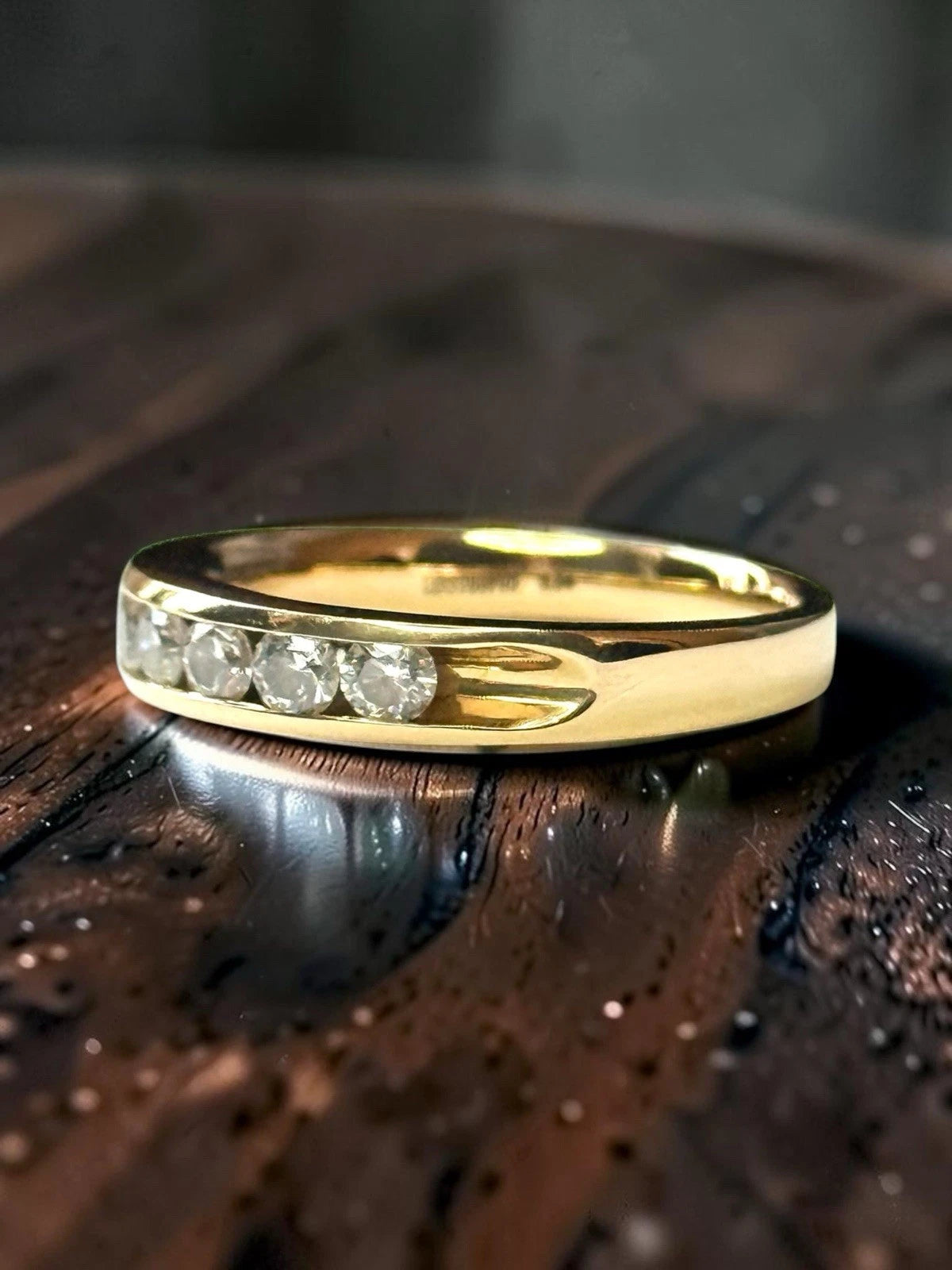 Full IGI Report 0.54ct Leo Natural Diamond Channel Set 18ct Yellow Gold Ring