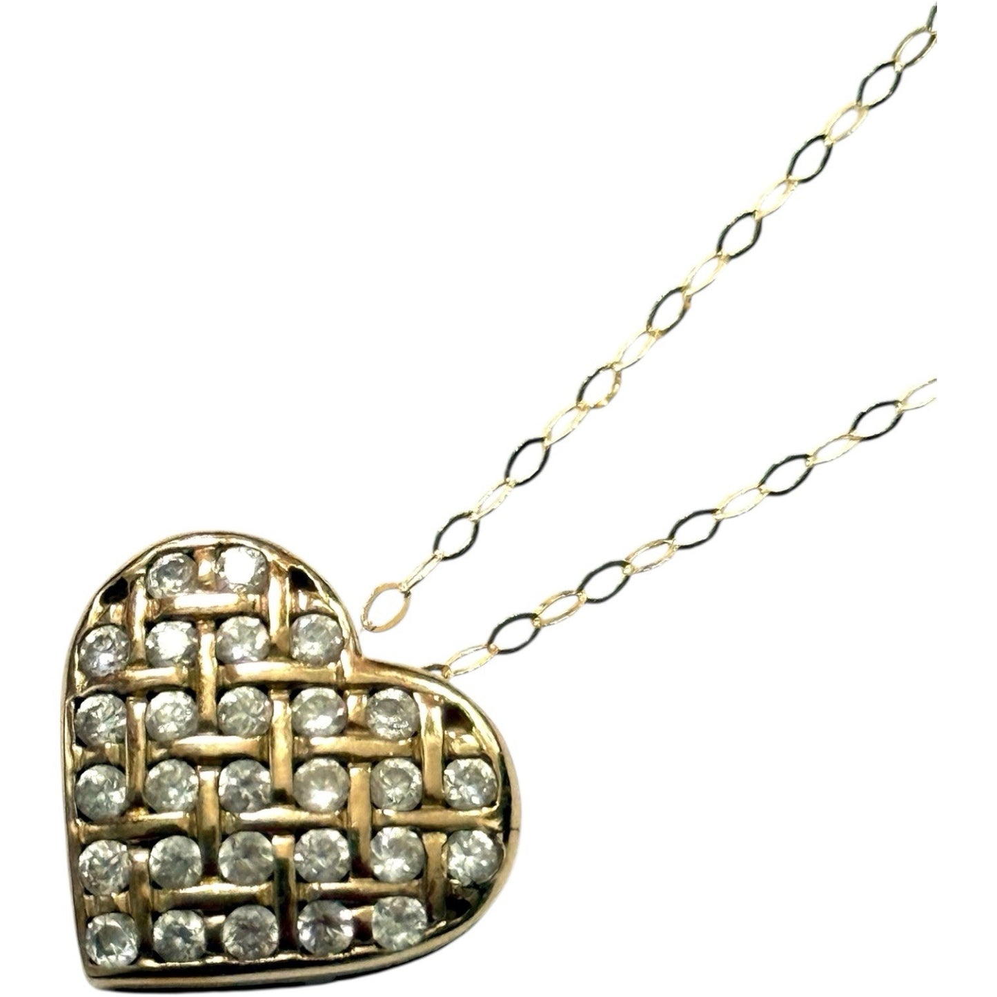 Multi Gem Heart Gold Pendant & Chain