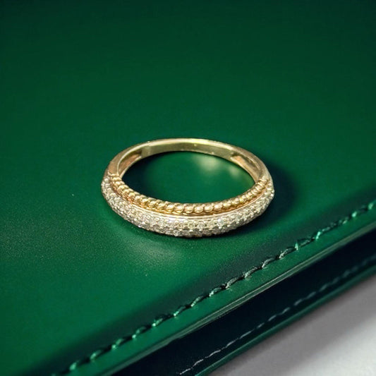 52 Diamond Gold Stacking Ring Size K