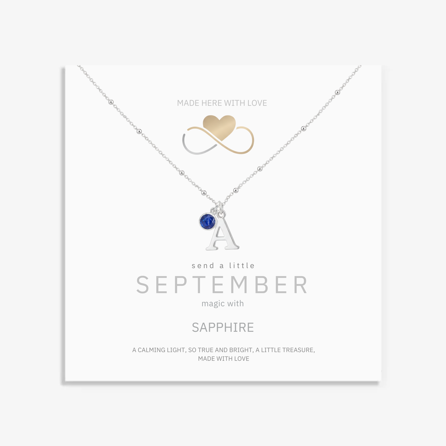 Initial Letter & Birthstone Charm Necklace