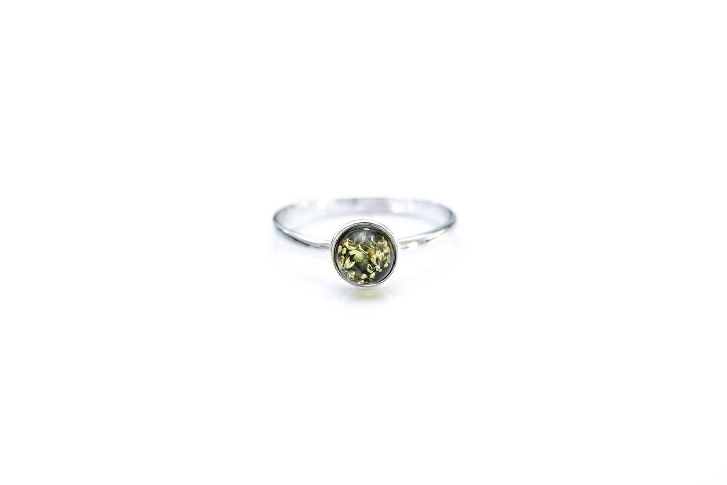 ESSENTIALS Mini Green Amber Stacking Ring