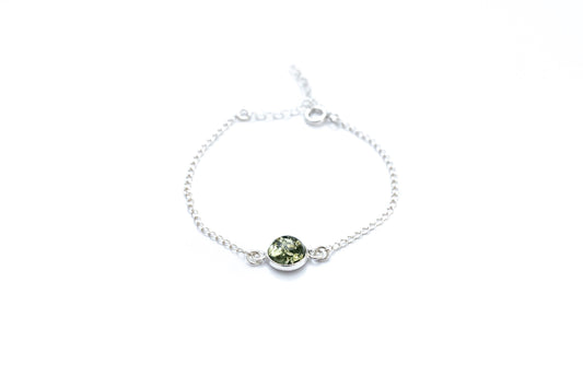ESSENTIALS Green Amber Link Chain Bracelet