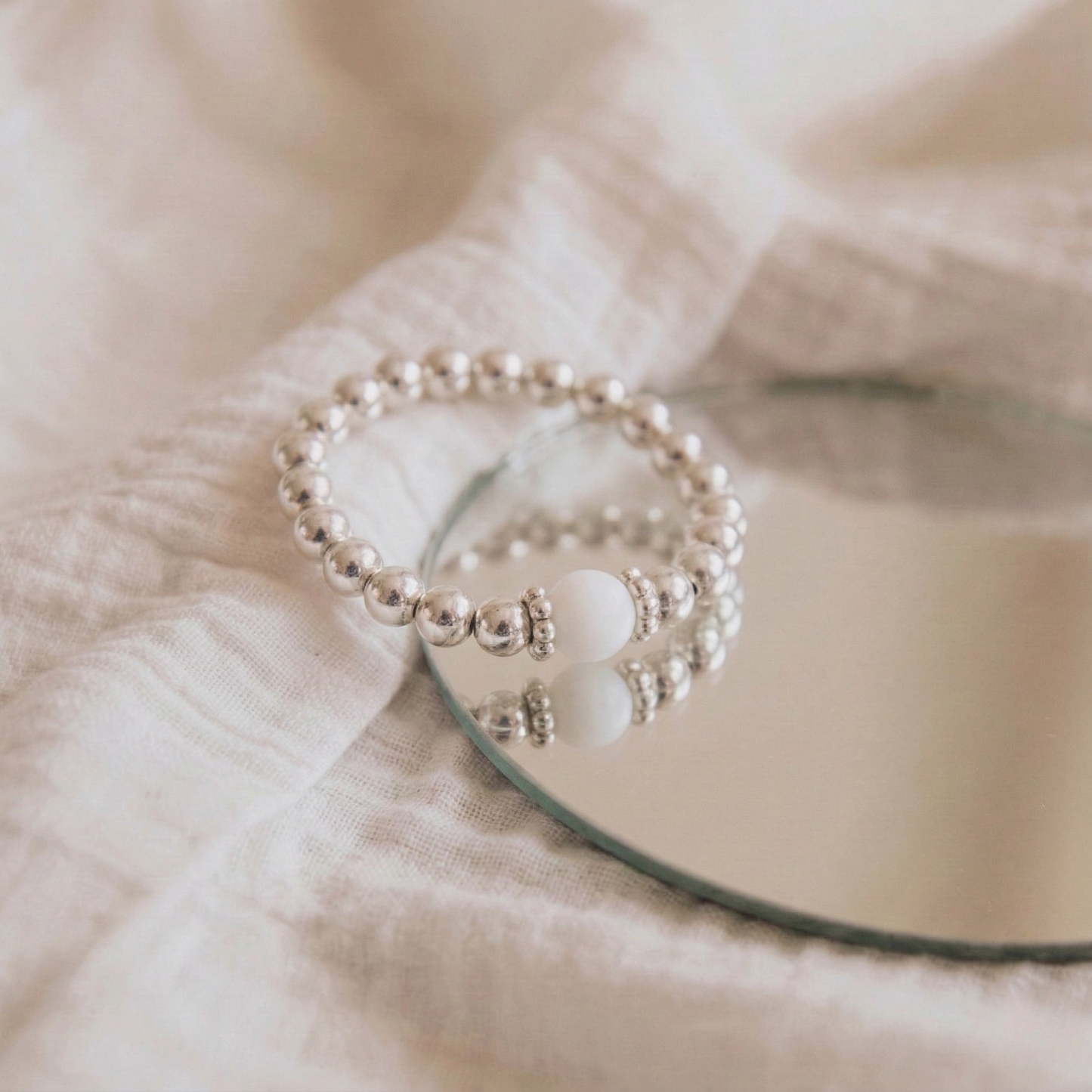 White Agate Gemstone Ring